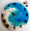 Часы интерьерные из эпоксидной смолы "Море", d 35см, ручная работа