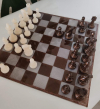 Шахматы, эпоксидная смола, цвет - шоколад белый/темный, размер доски 27*27мм